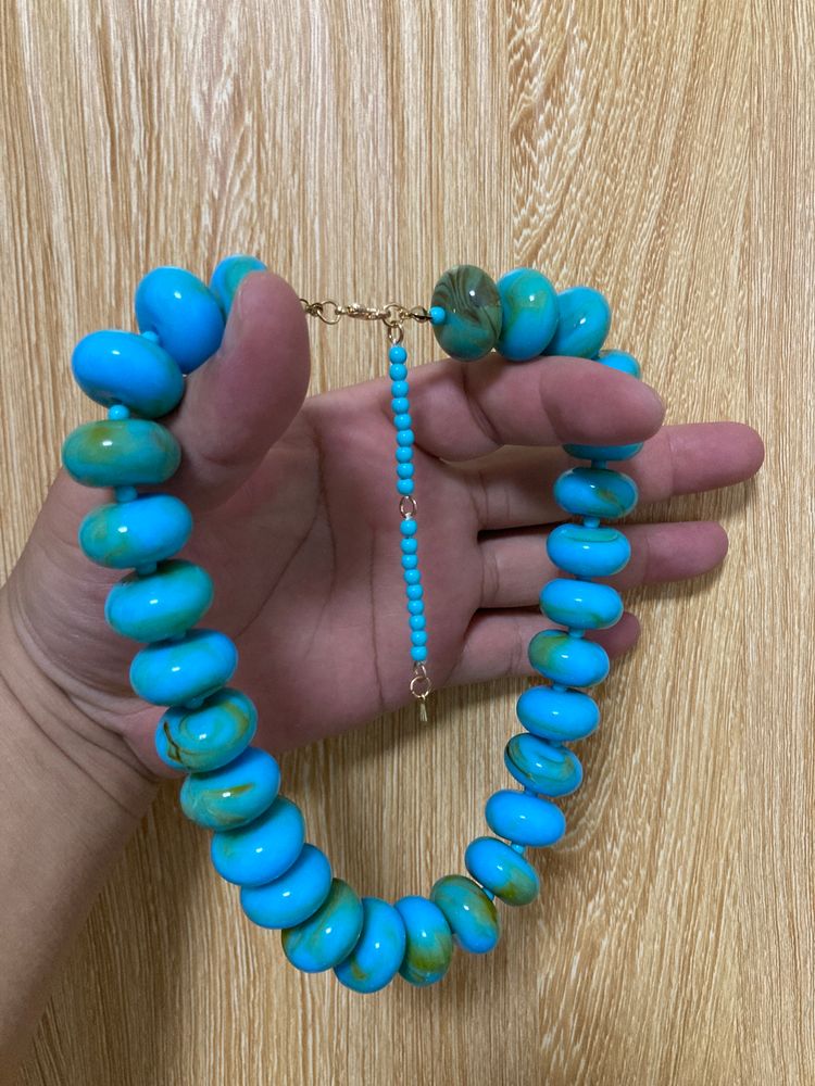 Anthropologie Blue Beaded Necklace product image
