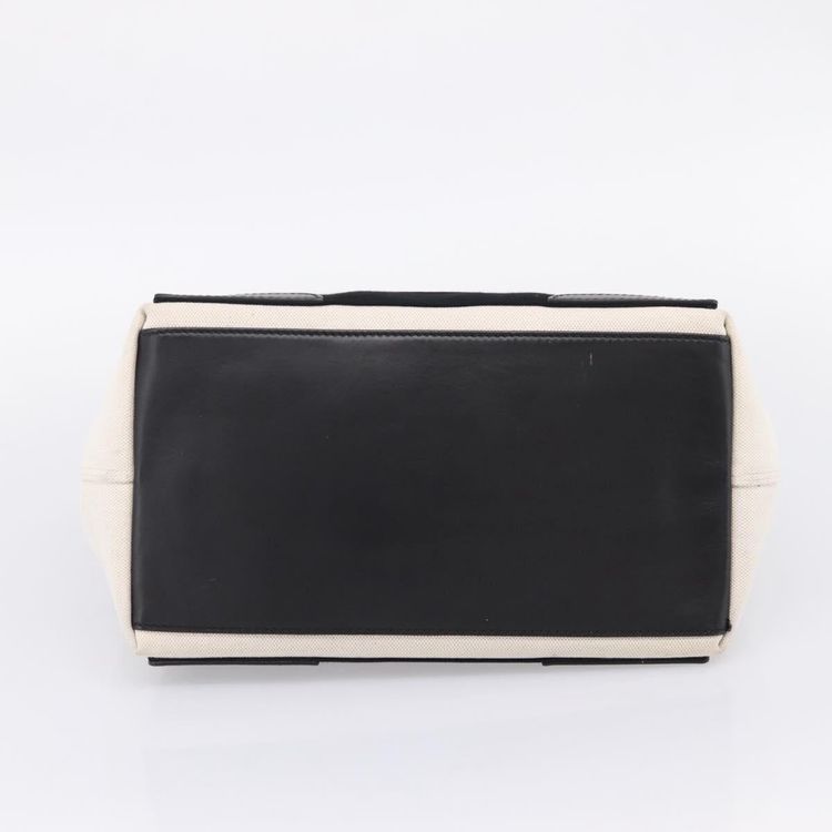 Balenciaga Navy Cabas S Tote Bag Canvas White Black 339933 Auth ka6724A - Jerrillo obraz 5