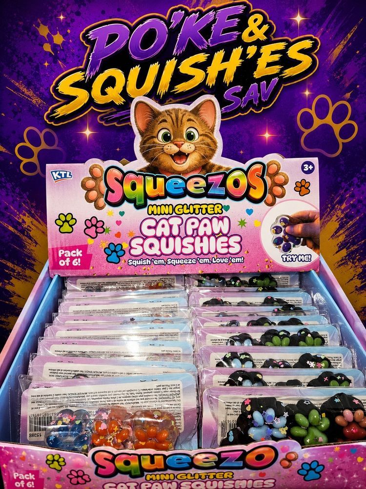 Squeezo Mini Glitter Cat Paw Squishies