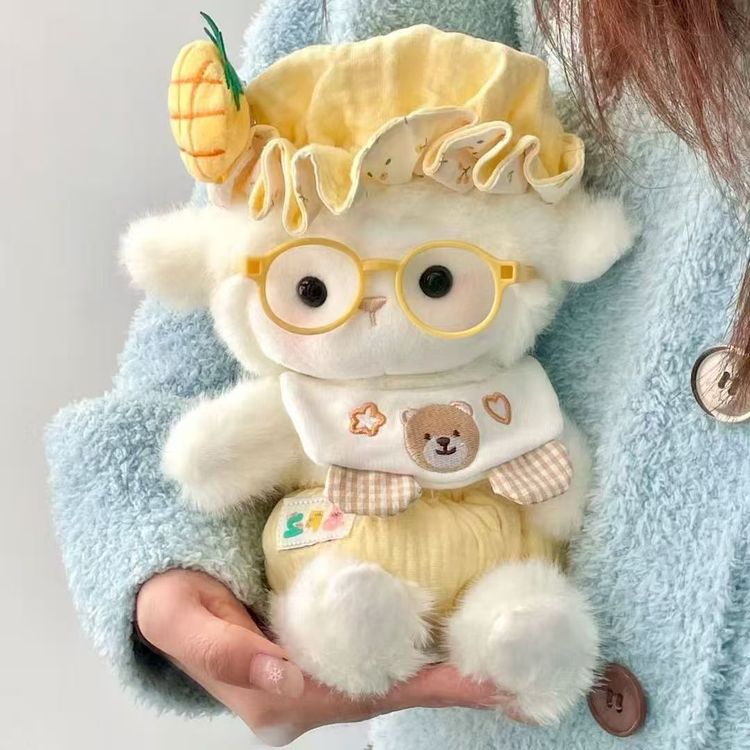 Plush Toy Lamb With Hat And Glasses