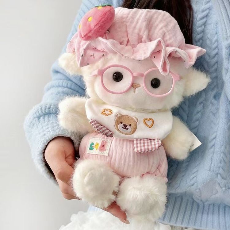 Plush Toy Lamb With Hat And Glasses image 3