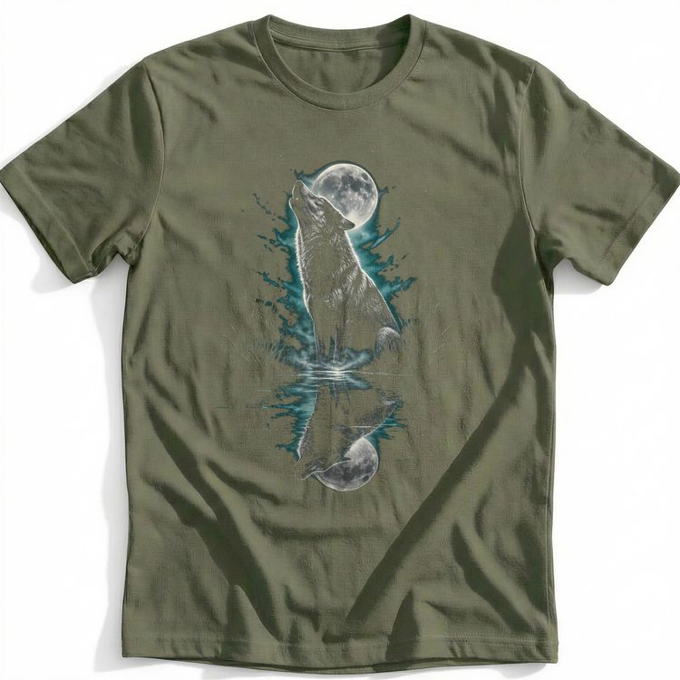 Wolf Reflection Teal Water T-Shirt AU 4