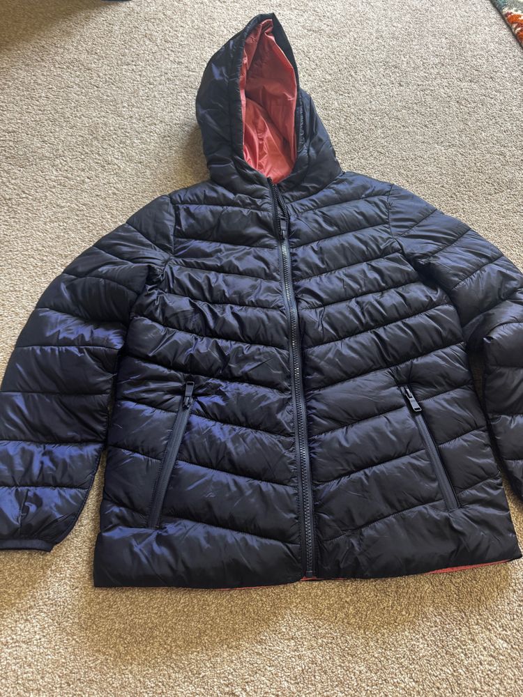 M&S BluePuffer Jacket With Hood 11-12 year