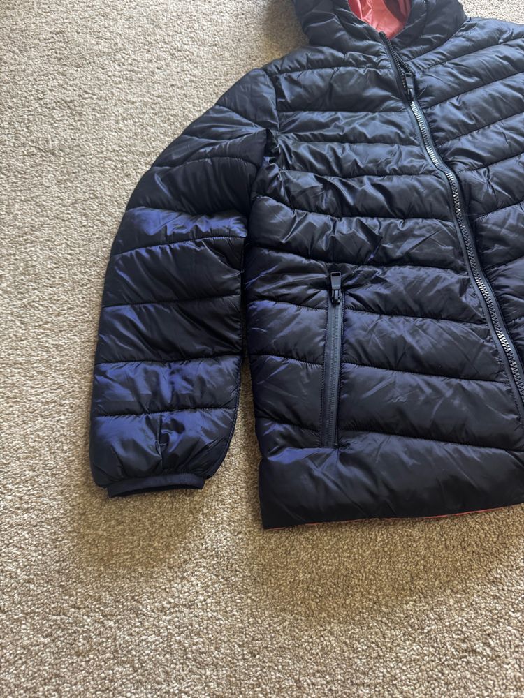 M&S BluePuffer Jacket With Hood 11-12 year image 2