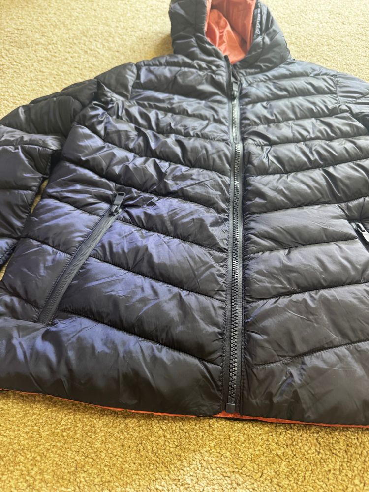 M&S BluePuffer Jacket With Hood 11-12 year image 3