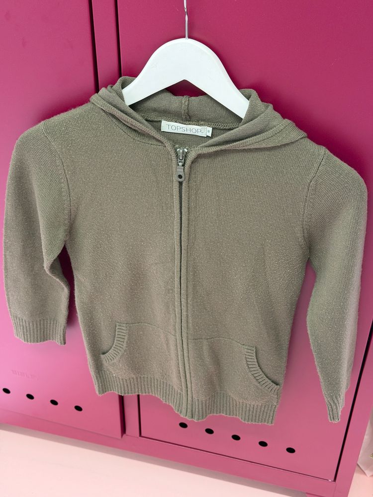 Topshop 3/4 sleeve Zip-Up Hoodie