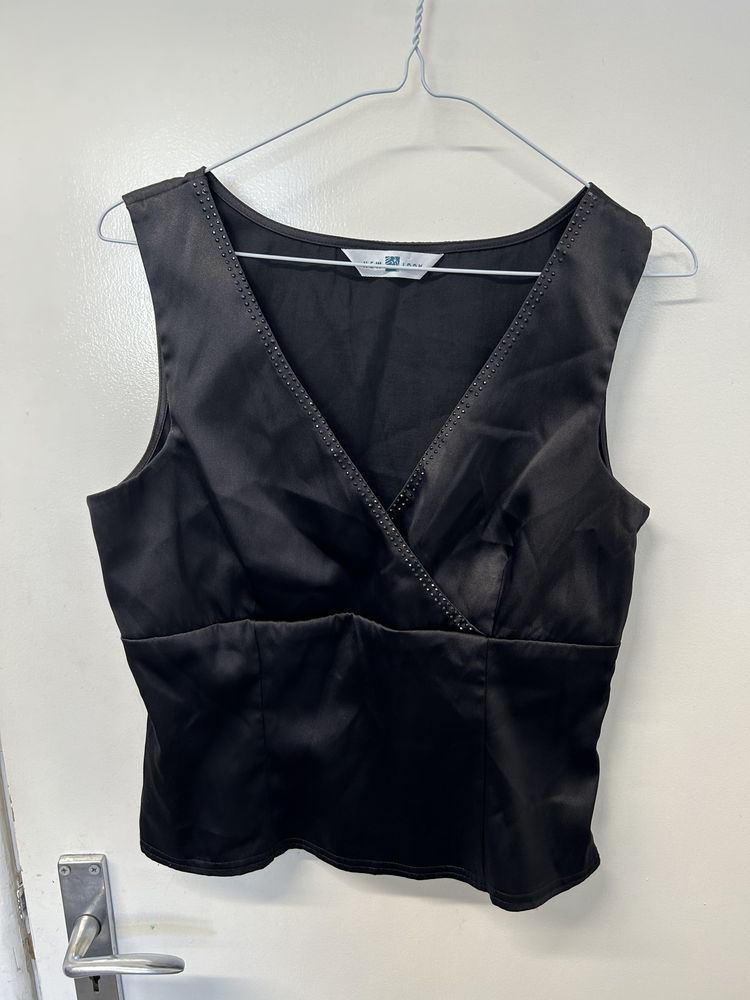 vintage 90s 00s new look black satin top