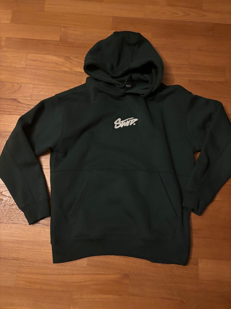 Pull&Bear Black Hoodie With Logo