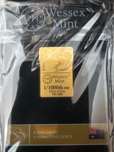 Wessex Mint Kangaroo 1/1000Oz Fine Gold Bar