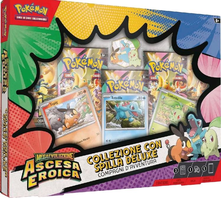 Pokémon Mega Evoluzione Ascesa Eroica Collezione Con Spilla Deluxe imagen 1