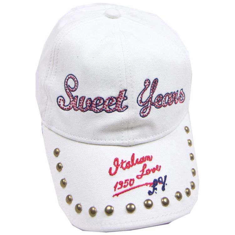 Sweet Years White Cap With Stud Details