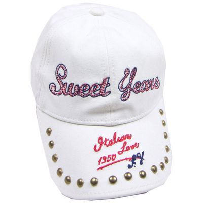 Sweet Years White Cap With Stud Details