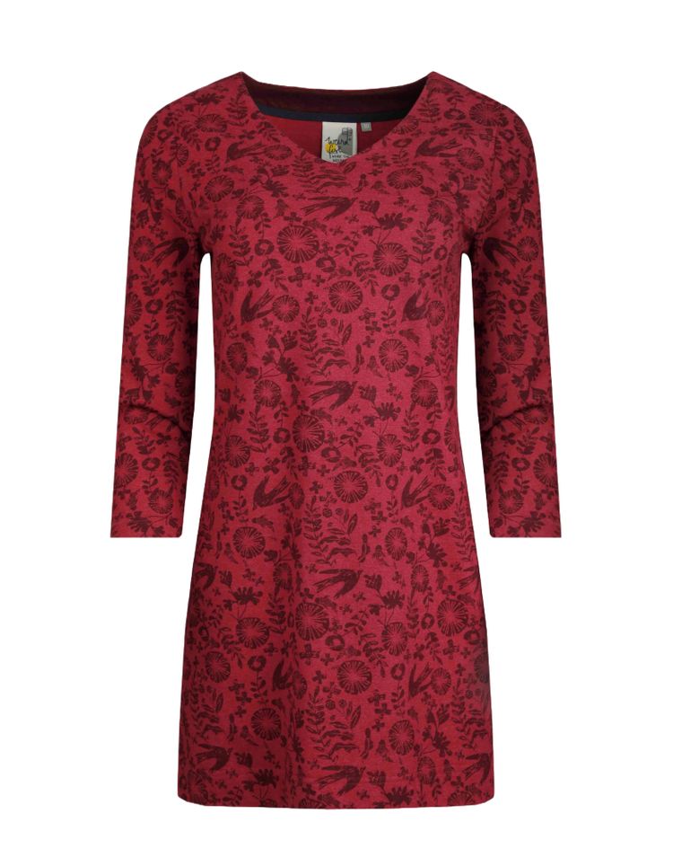 Immagine di Women's Kimberley Printed Jersey 3/4 Sleeve Tunic in Jester Red (IMPERFECT) 3