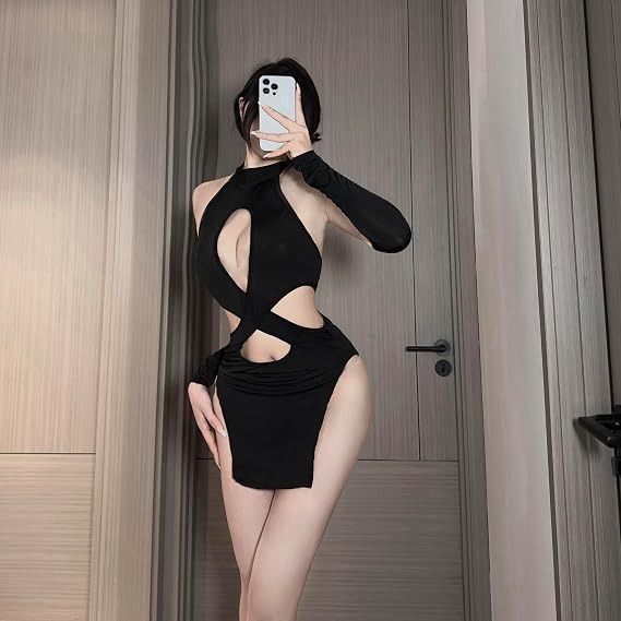 Black Cut-Out Mini Dress