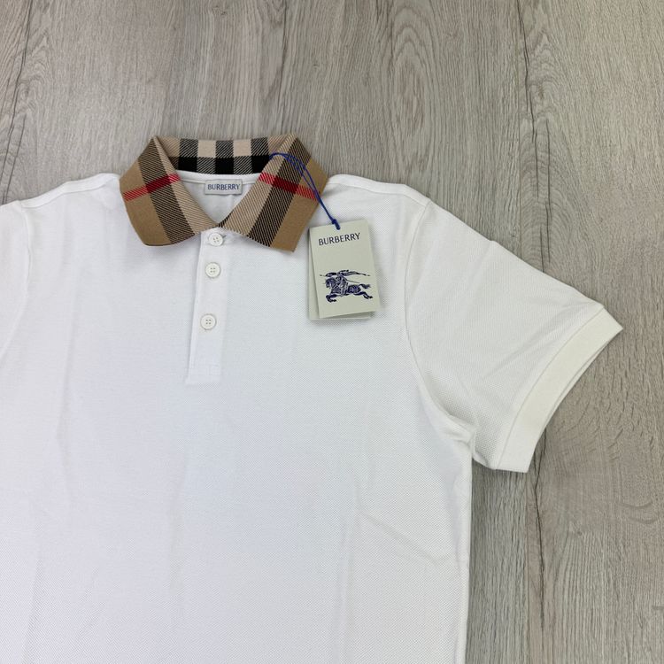 Burberry Men’s White Slim-Fit Checked Cotton-Piqué Polo Shirt 2