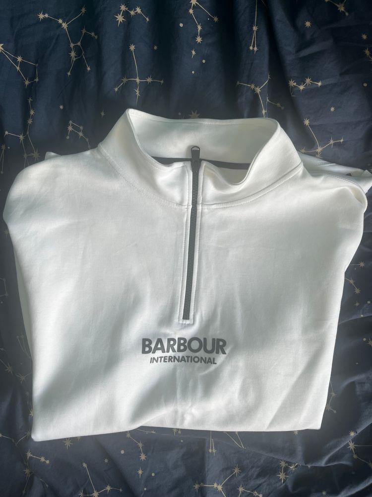 Barbour Barbour International White Quarter-Zip Sweatshirt product image