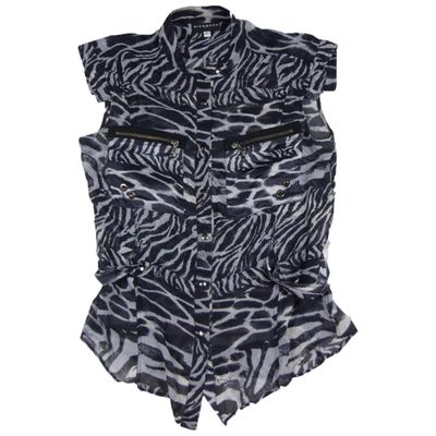 Richmond Denim Sleeveless Zebra Print Shirt
