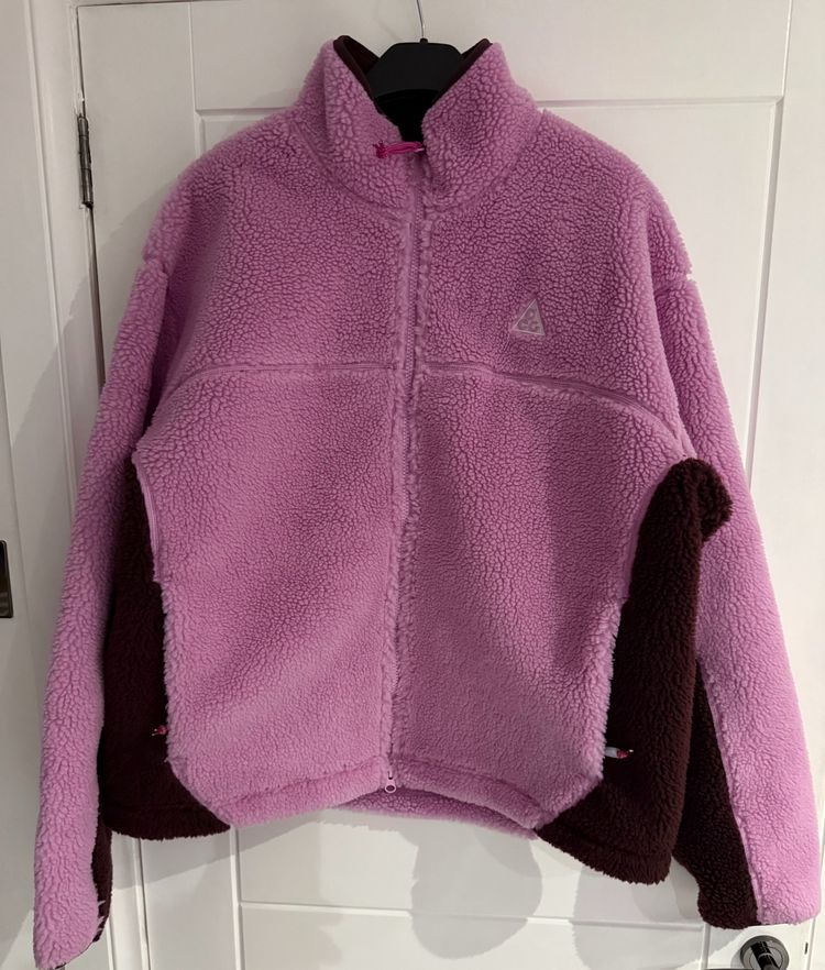 Pink And Brown Fleece Jacket - M
