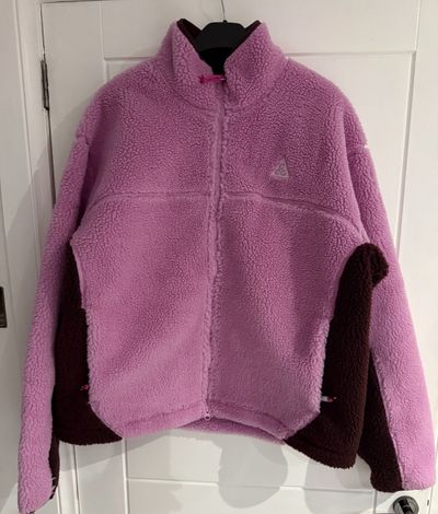 Pink And Brown Fleece Jacket - M