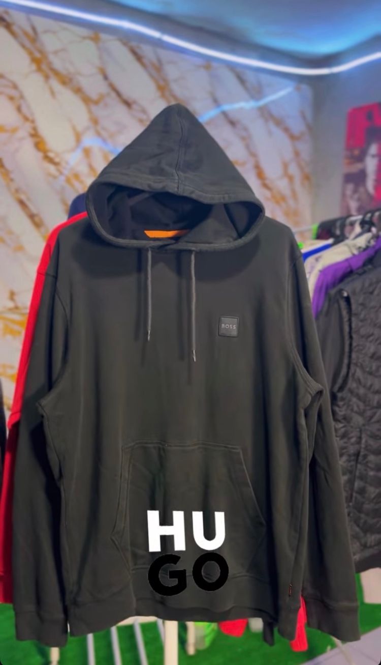 BOSS Hugo Boss Hoodie Black Logo Patch – Nuova – XL image 1