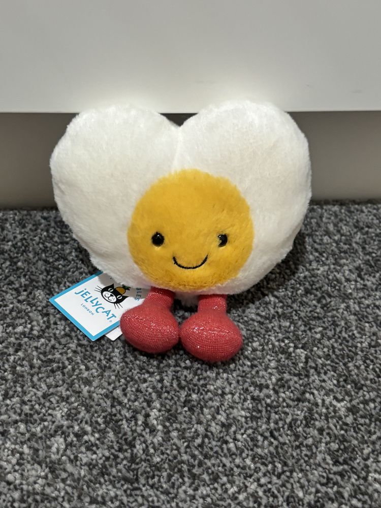 Jellycat Plush Toy Heart With Face And Red Shoes