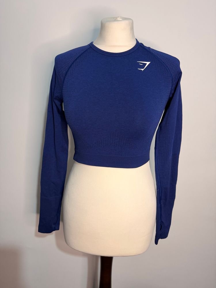 Gymshark Blue Long Sleeve Crop Top