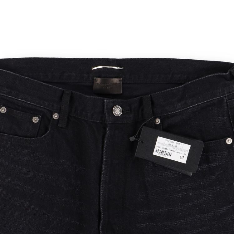 Immagine di Saint Laurent Paris Washed Black Raw Edge Denim Shorts 7