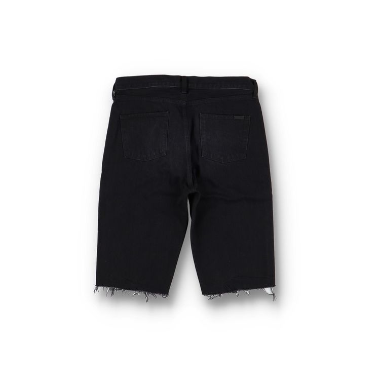Immagine di Saint Laurent Paris Washed Black Raw Edge Denim Shorts 8