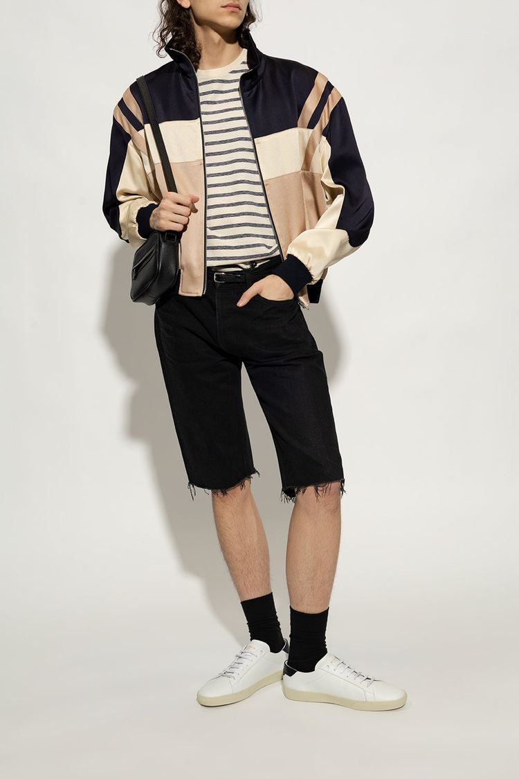 Immagine di Saint Laurent Paris Washed Black Raw Edge Denim Shorts 5