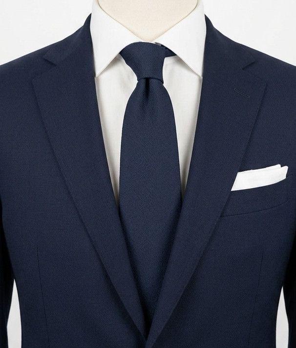 Cravatta uomo blu navy tinta unita TSL – elegante classica, larghezza 8 cm image 1