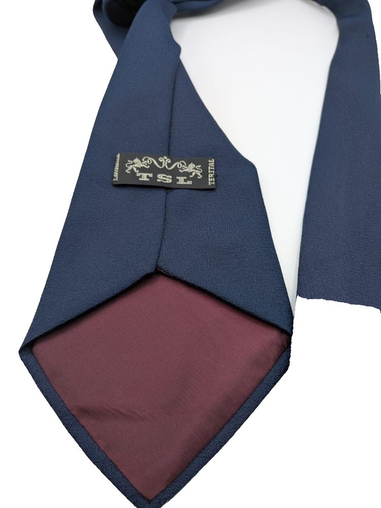 Cravatta uomo blu navy tinta unita TSL – elegante classica, larghezza 8 cm image 4