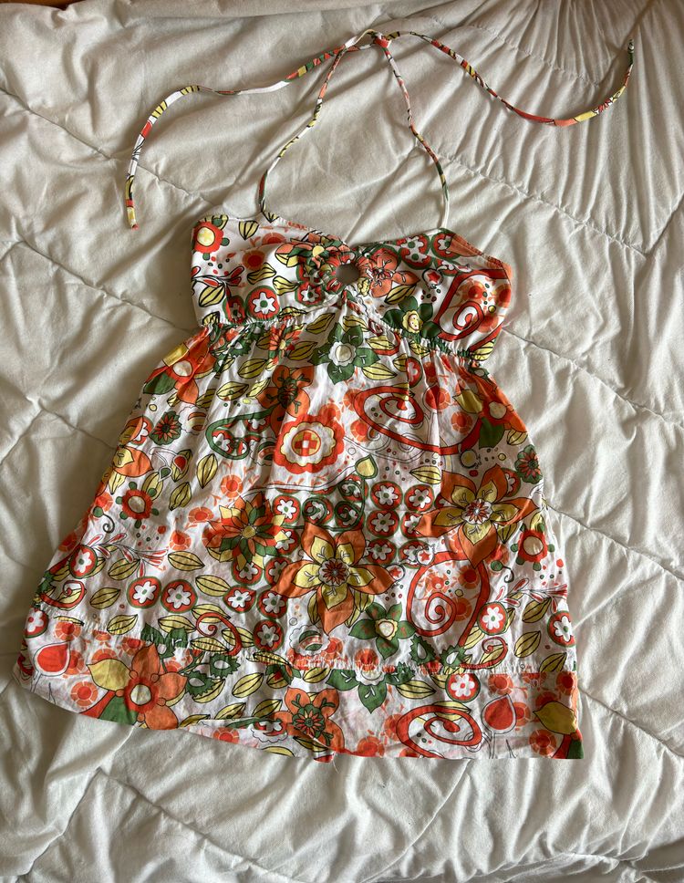Floral Halter Neck Dress