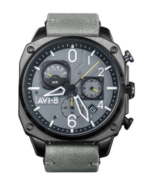 AVI-8 Hawker Hunter Retrograde Chronograph Sea Grey Dial Quartz AV-4052-03 Men's Watch image 1