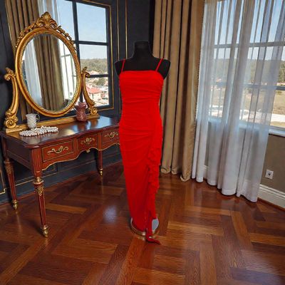Red Ruched Dress
