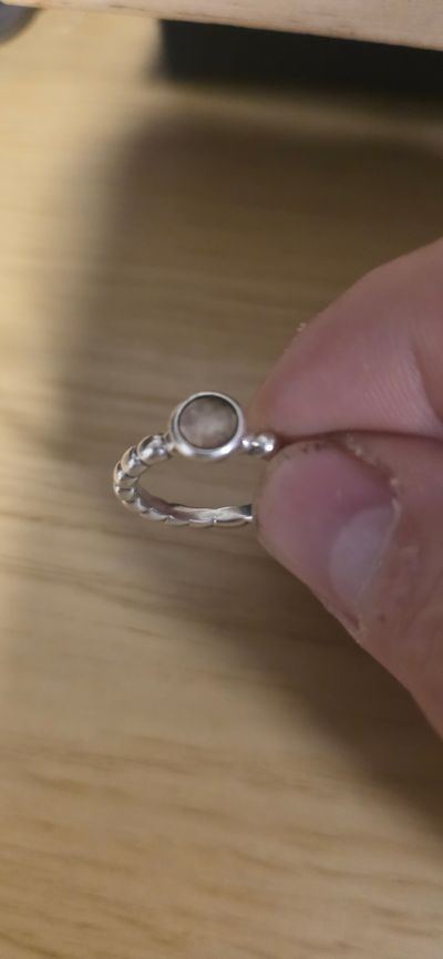 Silver Ring With Round Stone Pandora