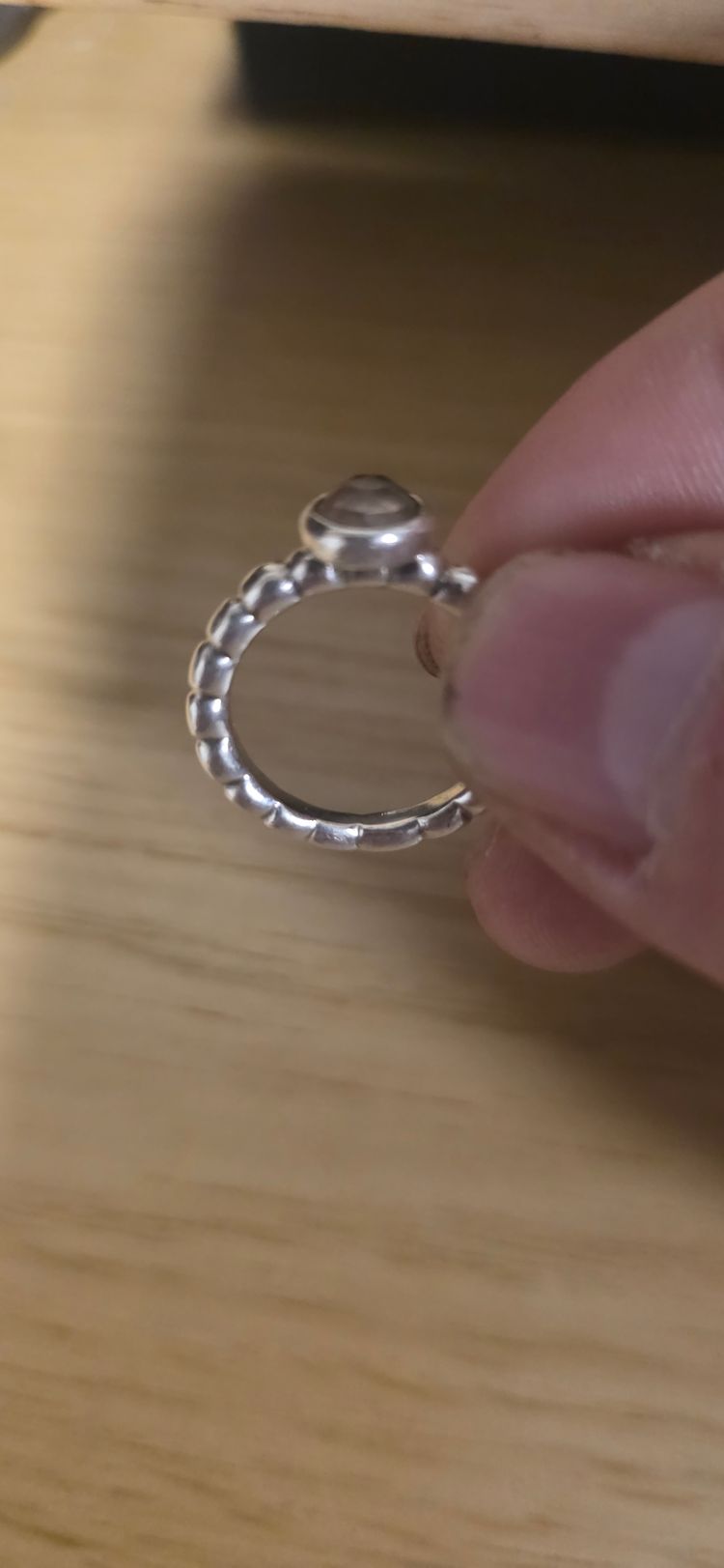 Silver Ring With Round Stone Pandora  image 3