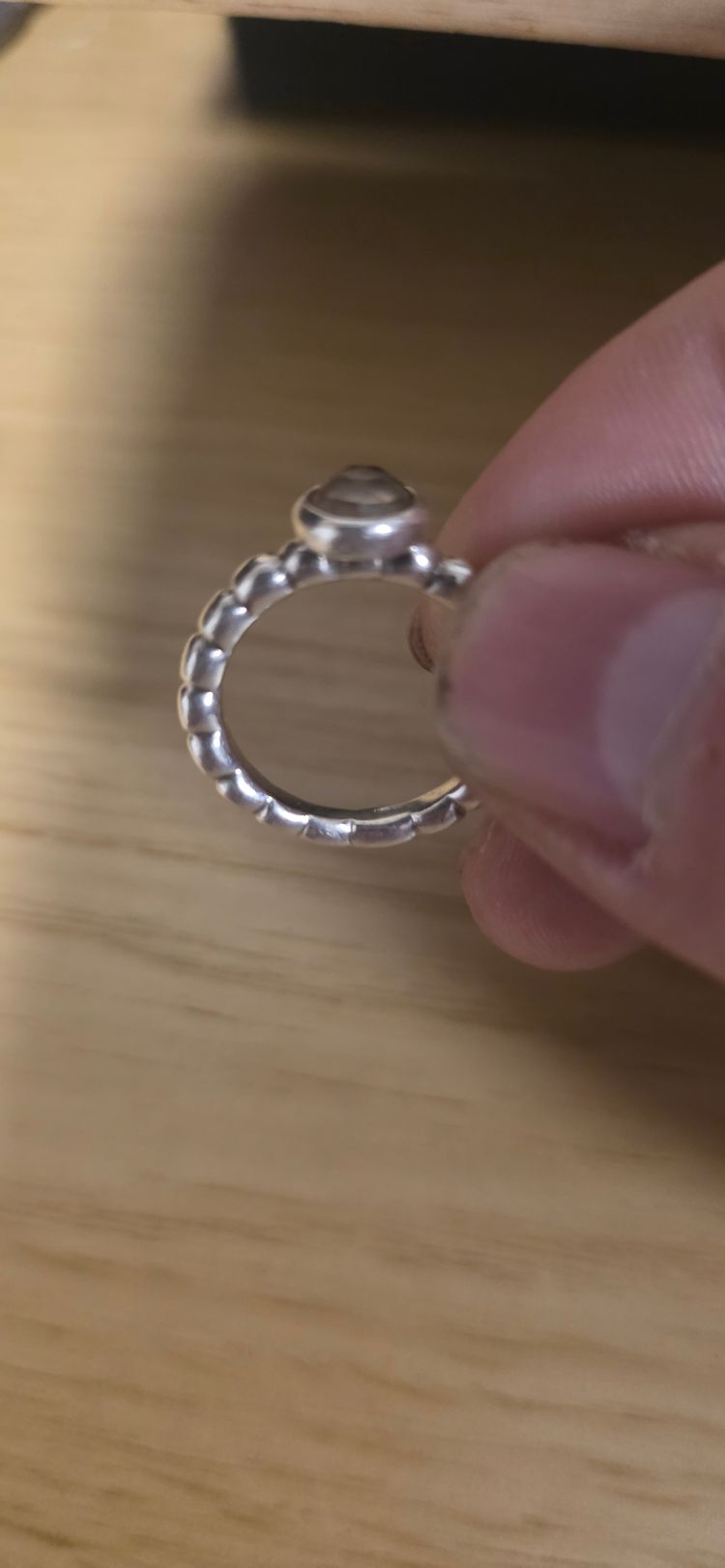 Silver Ring With Round Stone Pandora  image 2
