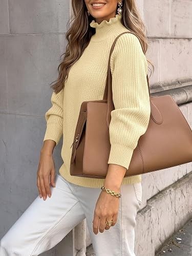 Yellow Knitted Sweater With Ruffled Collar 2