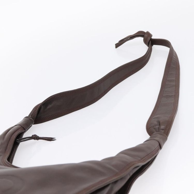 LOEWE Anagram Shoulder Bag Leather Brown Auth mr3113 - Jerrillo obraz 8