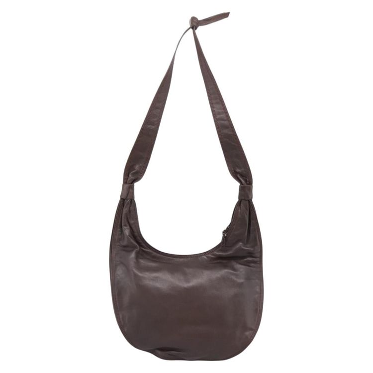 LOEWE Anagram Shoulder Bag Leather Brown Auth mr3113 - Jerrillo obraz 2