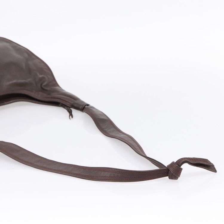 LOEWE Anagram Shoulder Bag Leather Brown Auth mr3113 - Jerrillo obraz 7