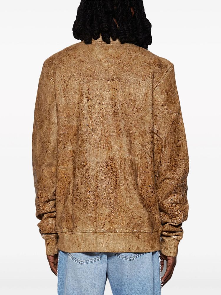 Diesel Green S-Nyce cracked Paint Effect Logo Track Jacket image 7