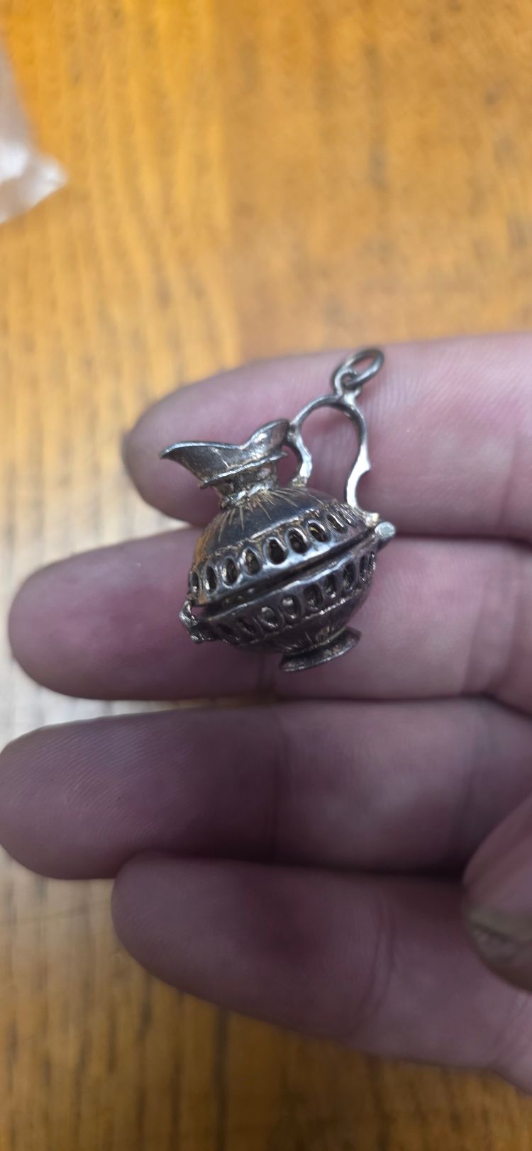 £30,  Silver Miniature Pitcher Charm £30 big and heavy  image 6
