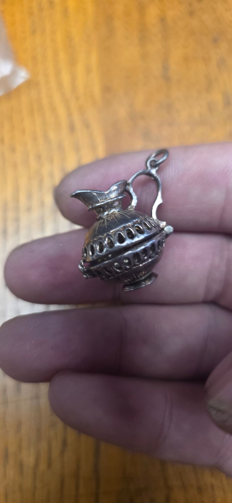 £30,  Silver Miniature Pitcher Charm £30 big and heavy  image 4