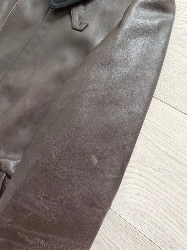 Emporio Armani 1990s Quilt Lined Brown Leather Jacket - Size XL imagen 4