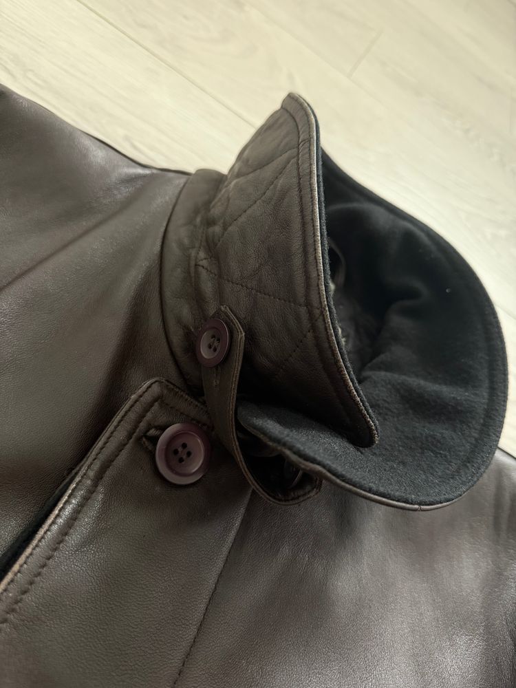 Emporio Armani 1990s Quilt Lined Brown Leather Jacket - Size XL imagen 11