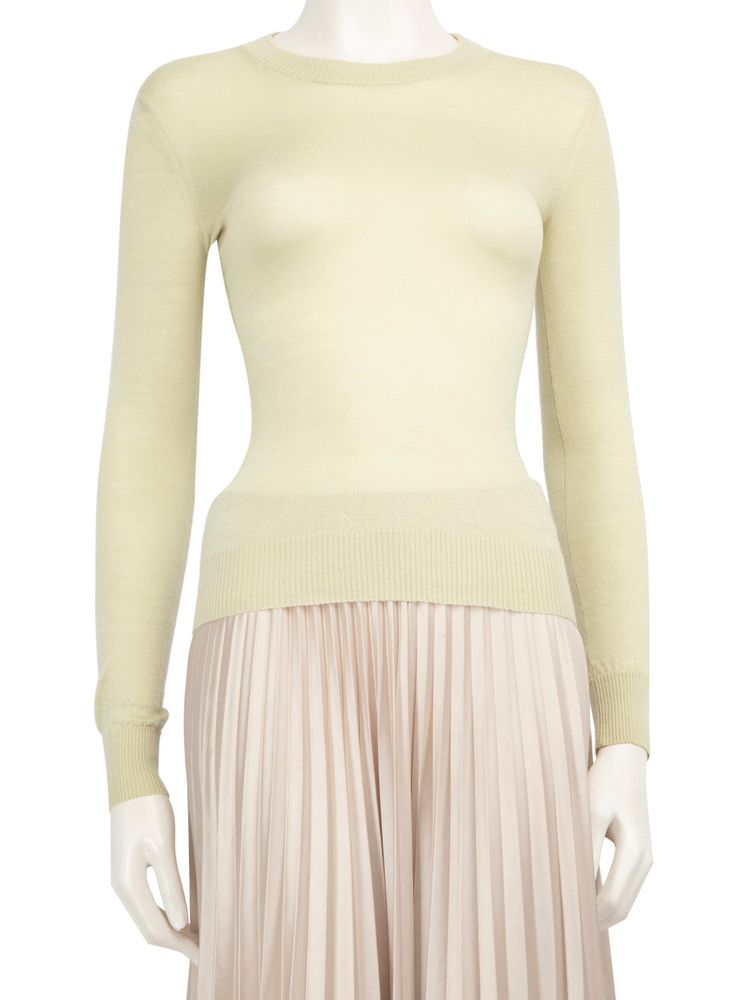  Alaïa Green Cashmere Long Sleeve Top