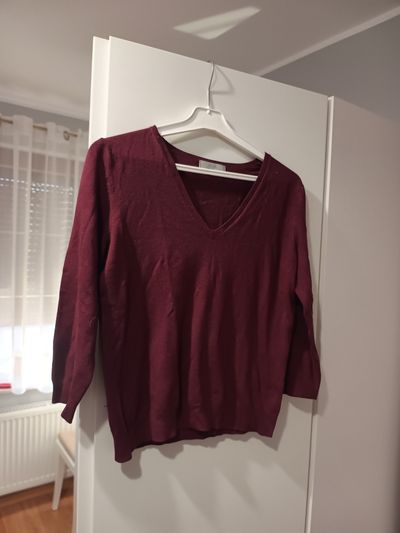 Burgundy V-Neck Sweater