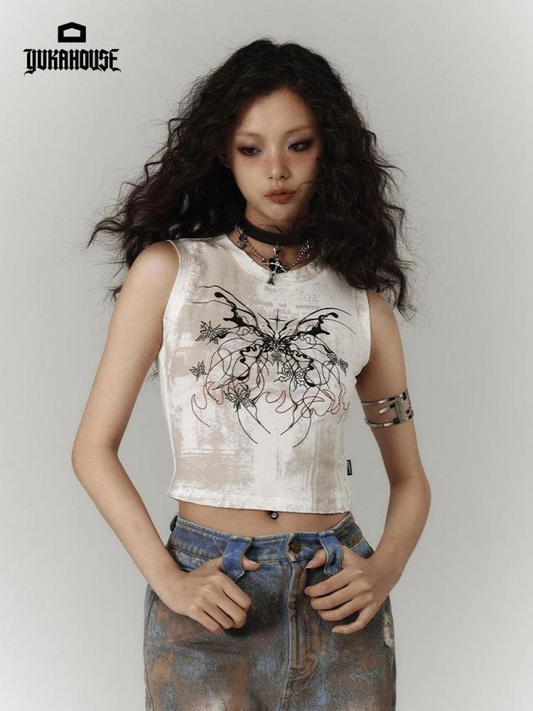 Yukahouse Sleeveless Graphic Crop Top image 4