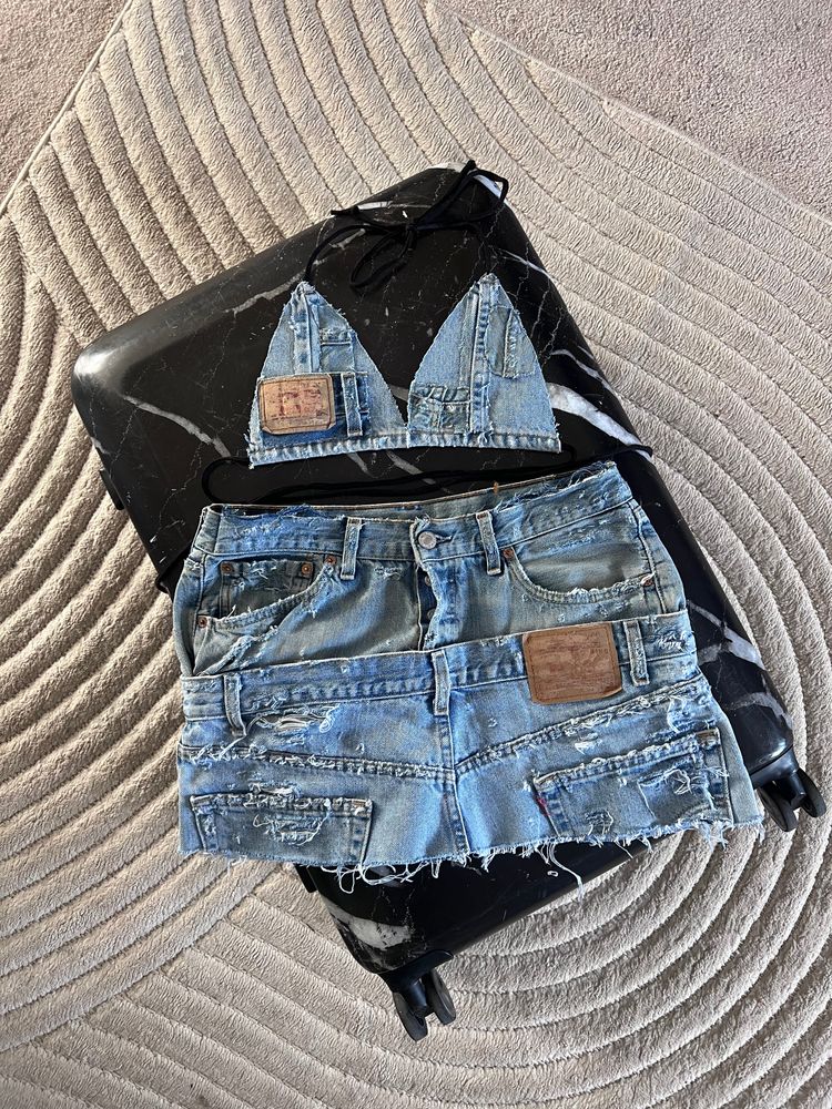 DOUBLE DENIM SKIRT SET image 2